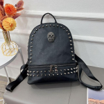 Naiste seljakott suure mahutavusega seljakott Unisex Skull p&auml;evakott must Pu nahast reisikott Punk Rivet s&uuml;learvuti Mochila Feminina seljakott One Size