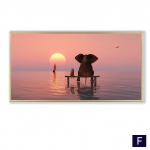 Naljakas elevant kaasaegne l&otilde;uendimaal seinale Kunst loomapildid P&otilde;hjala plakatid ja prindid lastele magamistoa sisekujunduseks 60cm&times;170cm NoFrame