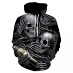 Kevad s&uuml;gis Horror Skull Harajuku 3D Print Pullover Meeste Pusa Pusa Mood Meeste R&otilde;ivad Br&auml;nd Casual Streetwear Mantel XXXL