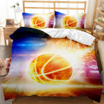 Korvpalli tr&uuml;kiga kodune voodipesukomplekt Korvpalli sporditeema tekikott padjap&uuml;&uuml;r lakan/kaheinimesevoodi 2/3 osa t&auml;issuurus Magamistoa kaunistus Baby 100x135cm