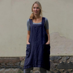 Naiste puuvillane linane Pinafore Square Cross p&otilde;ll aiat&ouml;&ouml; Pinafore kleit XXXXXL tumesinine v&auml;rv