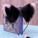 1 tk Palus Faux Fox karusnahast peakatted Cosplay kost&uuml;&uuml;m Kassi k&otilde;rvad Juukser&otilde;ngad Juukseehted Armas peapael 1