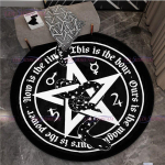 Satanic Goat gooti punk Pentagram &uuml;mmargune vaip libisemiskindel uksematt p&otilde;rand &otilde;udus kuradi vaip elutoa matid n&otilde;ia &uuml;mmargune vaip 120cm