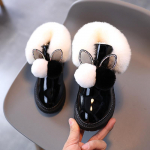 Laste Lumesaapad T&uuml;drukute Soojad Kingad LastejalatsidT&uuml;drukute Printsessikingad Winter Slide Plus Velvet Soojad Laste Lumesaapad 21 must