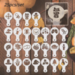 25 tk/komplekt Kohvivormi mall t&auml;nup&uuml;hade j&otilde;uludeks Halloweeni &scaron;abloonide &scaron;abloonid koogi &scaron;abloonide v&auml;ljal&otilde;igete tegemise mall 25pcs