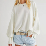 Naiste dressipluus, &uuml;hev&auml;rviline, &otilde;lavarrukatega, lahtiste kootud top-moodne pullover S valge