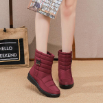 Talvine uus sametist soojad naiste lumesaapad naiste k&uuml;ljet&otilde;mblukk Veekindlad puuvillased saapad vabaaja naiste kingad 35 punane