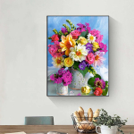 5D DIY Teemantmaali Lilled Ristpistes Komplekt Mosaiik Teemanttikandid Roos T&auml;is&uuml;mmargune/ruudukujuline puur Kodukaunistus Round 30x40cm