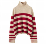 Naiste silmkoeline kampsun Moodne triibuline termiline &uuml;laosa k&otilde;rge kaelusega l&otilde;tv pullover One size must