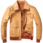 Klassikaline A2 lendurijakk Vintage m&auml;&auml;rdunud kollane &otilde;livahatatud veisenahast ehtsast nahast jakk Meeste aviatorijakid Meeste mantlid XXXL