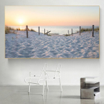 Moodne sinine p&auml;ike, rand, rohi ookean, merevaade, l&otilde;uend, maalimine, maastik, plakatid ja tr&uuml;kised kodukaunistused elutoa kaunistamiseks 20x30cm NO Frame aureoliin