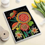 5D DIY Teemantmaaling Inimesed Imelikud Lilled Ristpistes Komplekt Mosaiik Teemanttikandid Roos T&auml;is&uuml;mmargune/ruudukujuline puur Kodukaunistus Round 30x40cm