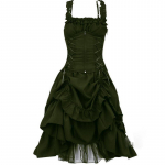 Naiste viktoriaanlik gooti kleit Vestidos Retro Lolita Palace Court Princess Halloween Punk Cosplay pikk p&auml;ikesekleit M roheline