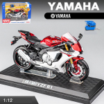 1/12 Skaalaga Yamaha YZF-R1 Diecast mootorratta mudelm&auml;nguasi lastele V&auml;ikelastele poistele T&uuml;drukutele Kingikogu 1/12-17x10cm punane