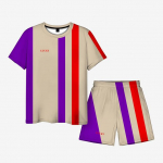 T-s&auml;rk suviseks triibuliste l&uuml;hikeste varrukatega mood avara vaba vabaaja mitmek&uuml;lgse kaelusega 3D-prindiga &uuml;mara kaelusega T-s&auml;rgi l&uuml;hikeste p&uuml;kste komplekt Asian size 5XL