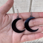 Black Moon Crescent Design rippuvad k&otilde;rvar&otilde;ngad sulamist ehted gooti stiilis trendikas peen naiste kingitus igap&auml;evane vabaaja must