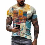 Uus Mood Euroopa ja Ameerika Retro Graffiti Meeste T-s&auml;rk Suvine Trend Vabaaja Isiksus T&auml;navastiil Prindiga L&uuml;hikeste Varrukatega T-s&auml;rgid Asian size M