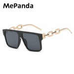 MePanda Unisex Box Retro isikup&auml;rastatud moepeo p&auml;ikeseprillid, UV400 hall/must