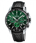 Festina ajatu kronograafi nahast rihm, roheline sihverplaadiga kvarts F20561-5 100M meeste k&auml;ekell roheline