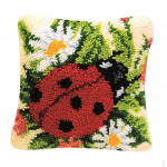 DIY riivi ja konksu komplekt Custion Covers Ladybird Flowers 16 * tolli