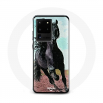 &Uuml;mbris Samsung Galaxy S20 Ultra Black Friesian Horse jaoks