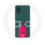 Samsung galaxy A71 Squid Game Red Soldieri &uuml;mbris maskiringi rohelise taustaga