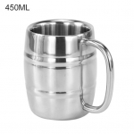 Yousheng 230/300/450 ml kahekihiline kaasaskantav roostevabast terasest kohvi-&otilde;llekruusi joogitass 230ml
