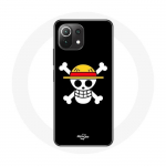 Musta taustaga &uuml;mbris Xiaomi Mi 11 Lite One Piece Manga Skull jaoks
