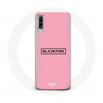 Coque pour Samsung Galaxy A70 Blackpink Groupe de K-pop Logo Fond Rose