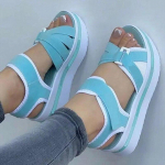 Naiste sandaalid kontsad sandaalid madala platvormiga kingad naistele suvesandaalid kontsadega suvekingad Naiste jalatsid kiilud kingad 38 helesinine v&auml;rv