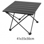 WTEMPO Outdoor Travel Camping Kaasaskantav Kokkupandav Laud Must Alumiiniumisulam K&auml;mpingu Grilllaud Mini Ajutine Kiosk 41*35*30cm must