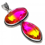 Natural Bi-Color Tourmaline Handmade 925 Sterling Silver Pendant 3.43 p4l24