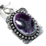 Natural Tiffany Stone Gemstone 925 Sterling Silver Gift Pendant 2.25 n7f16