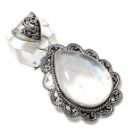 Natural Crystal Quartz Gemstone Handmade 925 Sterling Silver Pendant 2.29 l4v73