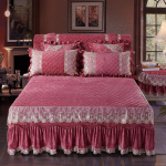 Crystal Velvet pitsist voodi seelik paksendatud soe tepitud voodikate madrats kaitsekate 1,5 M1,8 M 2,0 200*220cm 3pcs