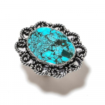 Natural Tibetan Turquoise Gemstone 925 Sterling Silver Gift Ring Size 7 z4g93