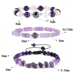 Energia Looduslik Amet&uuml;st K&auml;ev&otilde;ru Tervendav Kvarts Lilla Kristallkivist K&auml;ev&otilde;ru Naiste Ehted Meeste K&auml;ev&otilde;ru Stretch Cure Jooga Leevendus 21cm