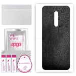apgo Protective Skin Sticker for the back compatible with vivo X27 Pro, Wrap Film, Foil, Vinyl - Pattern Black Leather