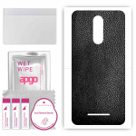 apgo Protective Skin Sticker for the back compatible with TP-Link Neffos C7 Lite, Wrap Film, Foil, Vinyl - Pattern Black Leather