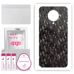 apgo Protective Skin Sticker for the back compatible with Xiaomi Poco F2 Pro, Wrap Film, Foil, Vinyl - Pattern Carbon Black Pixel