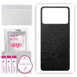 apgo Protective Skin Sticker for the back compatible with Xiaomi Poco X4 Pro, Wrap Film, Foil, Vinyl - Pattern Black Honeycomb