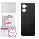 apgo Protective Skin Sticker for the back compatible with Umidigi G3 Plus, Wrap Film, Foil, Vinyl - Pattern Black Honeycomb