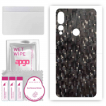 apgo Protective Skin Sticker for the back compatible with Lenovo Z5s, Wrap Film, Foil, Vinyl - Pattern Carbon Black Pixel