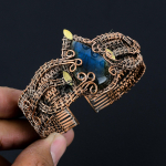 Luksuslik labradoriidi kalliskivi K&auml;sit&ouml;&ouml; vasktraadist &uuml;mbrise ehted Reguleeritav k&auml;ev&otilde;ru Talle Adjustable sinine