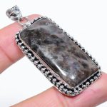 Natural Larvikite Stone Gemstone 925 Sterling Silver Gift Pendant 2.29 c6i84