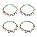 4 tk Roosilillekroon Pruudi lilleline juuksep&auml;rg Peapael Garland Peakate Naiste T&uuml;drukute Juukseaksessuaarid Pulmapeofestivali fotorekvisiidid sinine