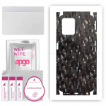 apgo Protective Skin Sticker for the back+sides compatible with Realme 8i, Full Wrap Film, Foil, Vinyl - Pattern Carbon Black Pixel