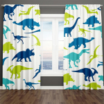 2 Paneeliga Joonisfilmiga Dinosaurus Kardinad Lastele Poistele T&uuml;drukute Magamistuppa Laste Elutuppa P&otilde;randast Laeni Akna Rulood cortina (70W245H)x2(CM)&Grommet Top