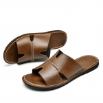 Moodsad nahast sussid meestele Luksuslikud nahast sandaalid Suvised vabaajakingad Nahast kingad Mees Ultrapehmed massiivsed veisenahast liugused 38