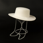 Stiilne talvine piimavillane viltp&auml;rliga ketiga naiste fedora m&uuml;ts naiste vabaaja Panama jazzm&uuml;ts head size 57cm